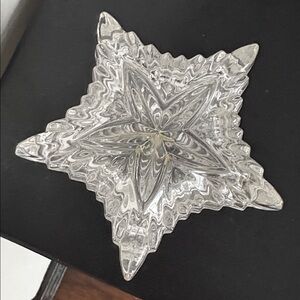 🆕Vintage Genuine Cut Lead Crystal Star Lidded Trinket Box